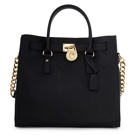 michael kors black hamilton tote with silver hardware|Michael Kors nouveau Hamilton large.